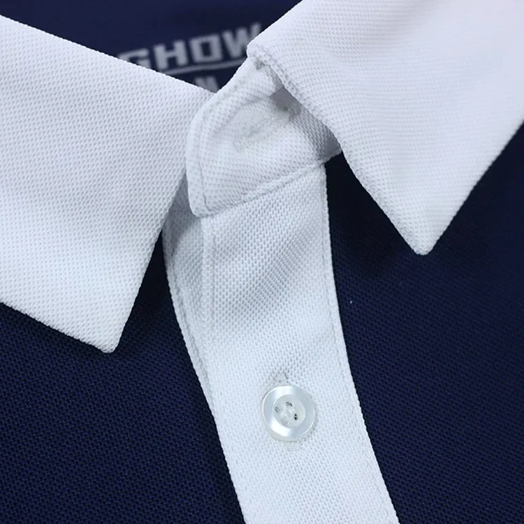 Classic navy golf polo shirts custom made - Image 3