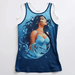Women's tank top with mermaid graphic design.