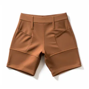 Brown cycling shorts isolated on white background.