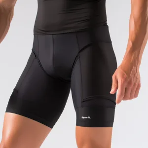 Compression shorts for sports and fitness activities.