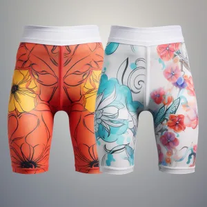 womens bike short b Colorful floral print men's boxer briefs