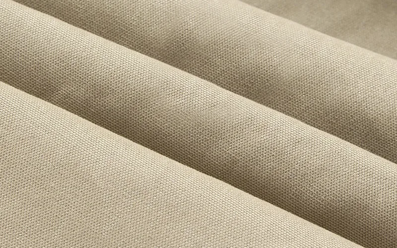 beach short set 5 jpg Close-up of beige canvas fabric texture