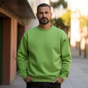 Man in neon green sweater outdoors