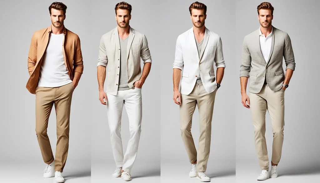 Mens wardrobe with linen clothing Mens wardrobe with linen clothing
