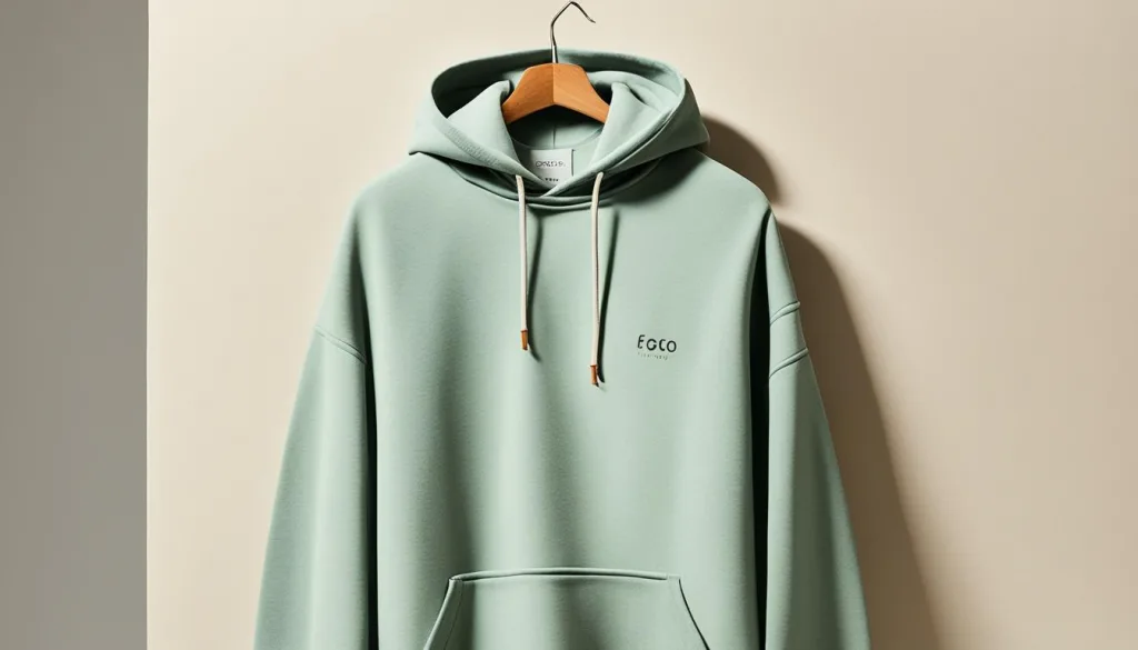 Sustainable hoodie on display Sustainable hoodie on display