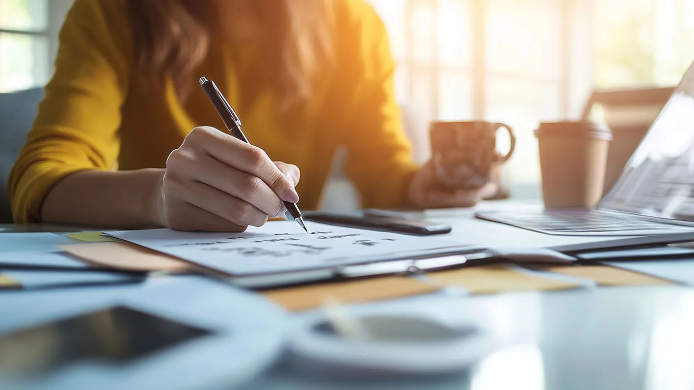 Young fashion designer sketching ideas to start a clothing brand in 2025