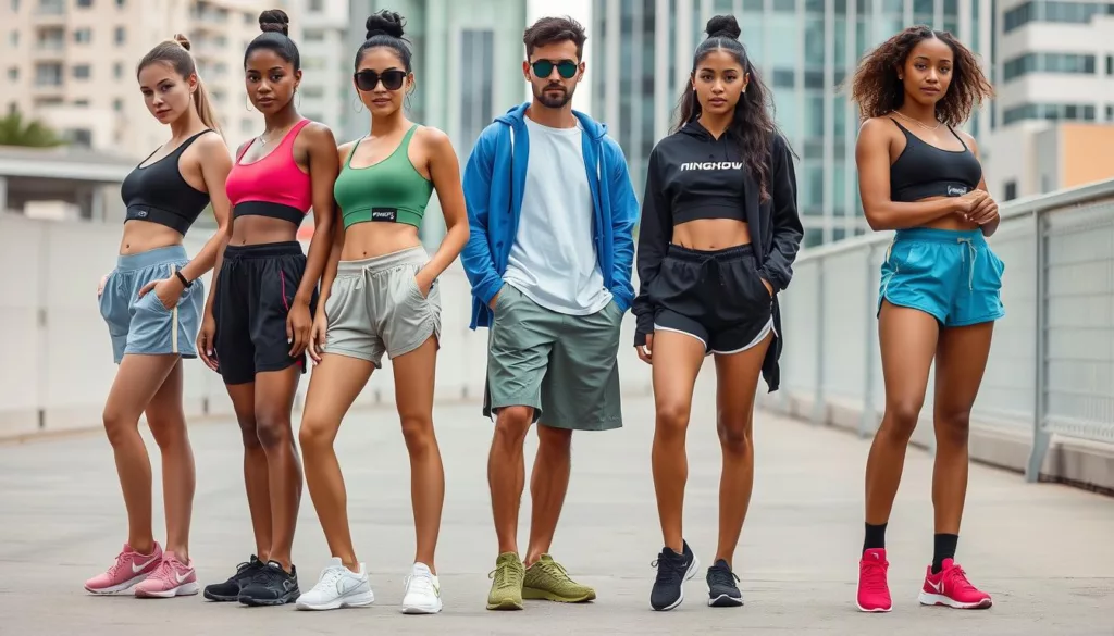Athleisure fashion showcasing popular looks Athleisure fashion showcasing popular looks