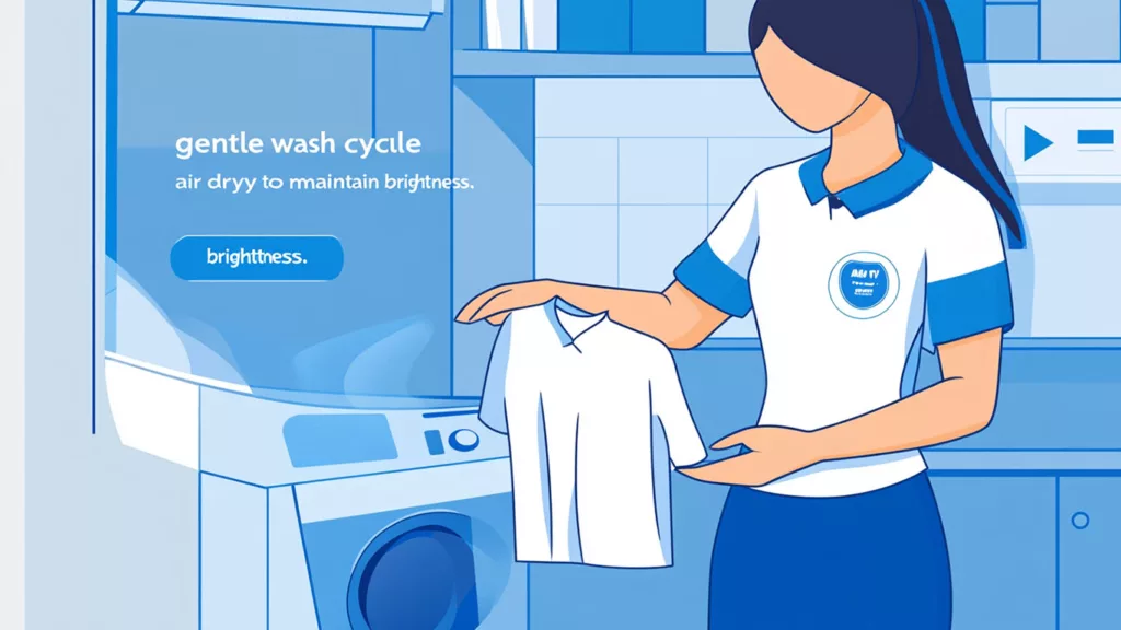 Care tips for a white polo shirt including washing instructions to prevent yellowing and preserve fabric quality c Care tips for a white polo shirt including washing instructions to prevent yellowing and preserve fabric quality c