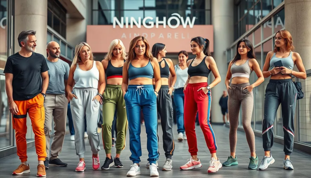 target audience watching over fashionable joggers target audience watching over fashionable joggers