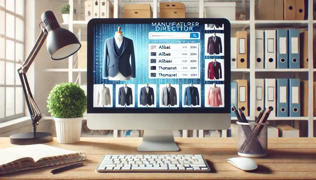 Manufacturer directory platform in use Online directory used to locate clothing manufacturers.