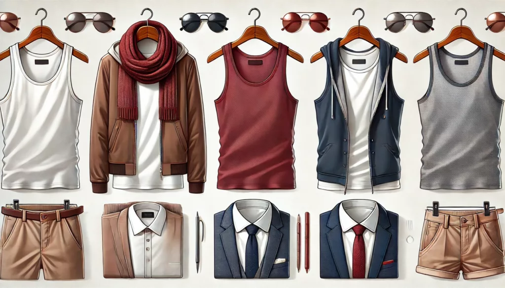 Seasonal Occasion Specific Colors Seasonal tank tops in colors like white, burgundy, and navy styled for summer, winter, and formal occasions