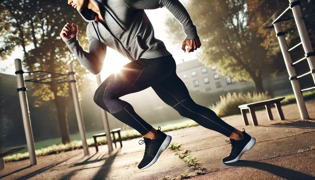 Workout Style Featuring a Zip Up Hoodie A zip-up hoodie in a dynamic workout scene