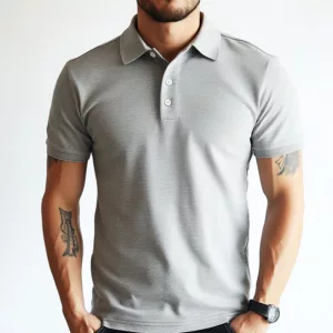 Stylish Grey Polo T-Shirt – Soft & Versatile