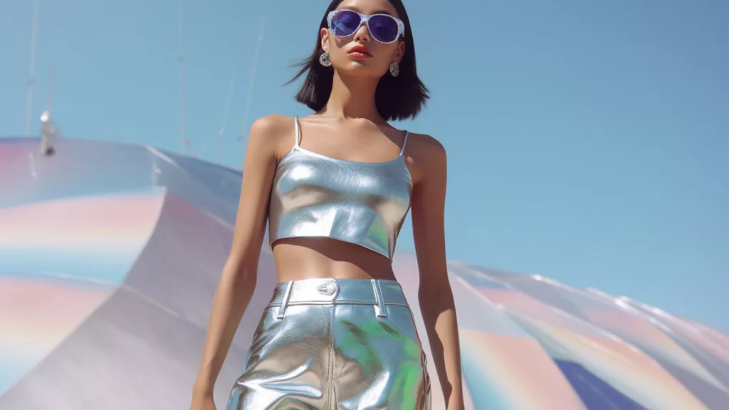 Y2K Metallic Outfit a Y2K Metallic Outfit a