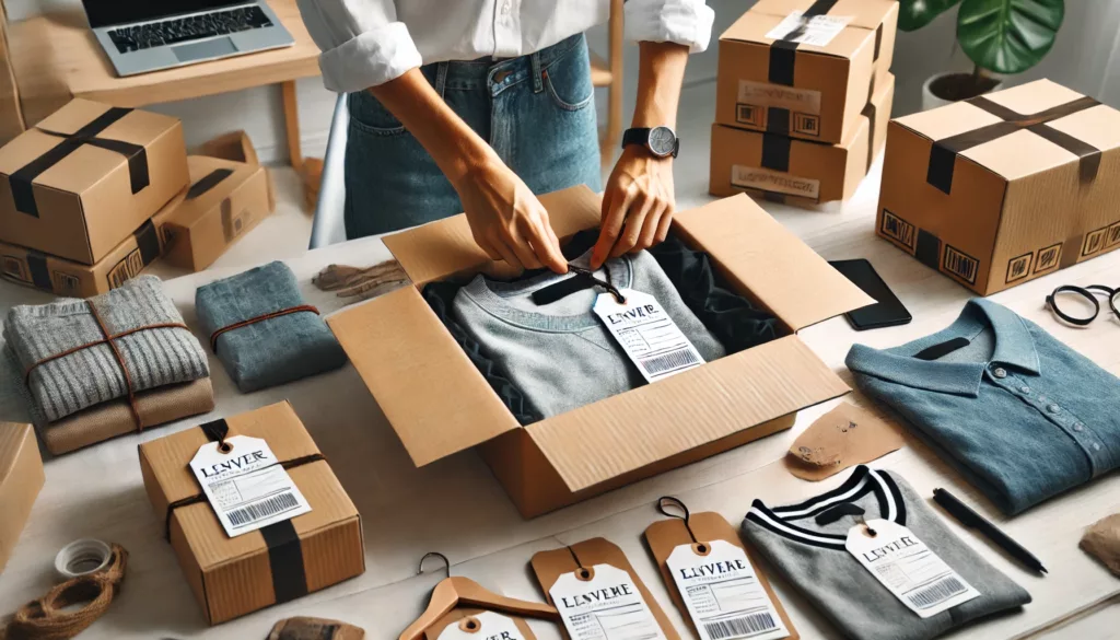 A fashion designer working on clothing designs A fashion designer working on clothing designs