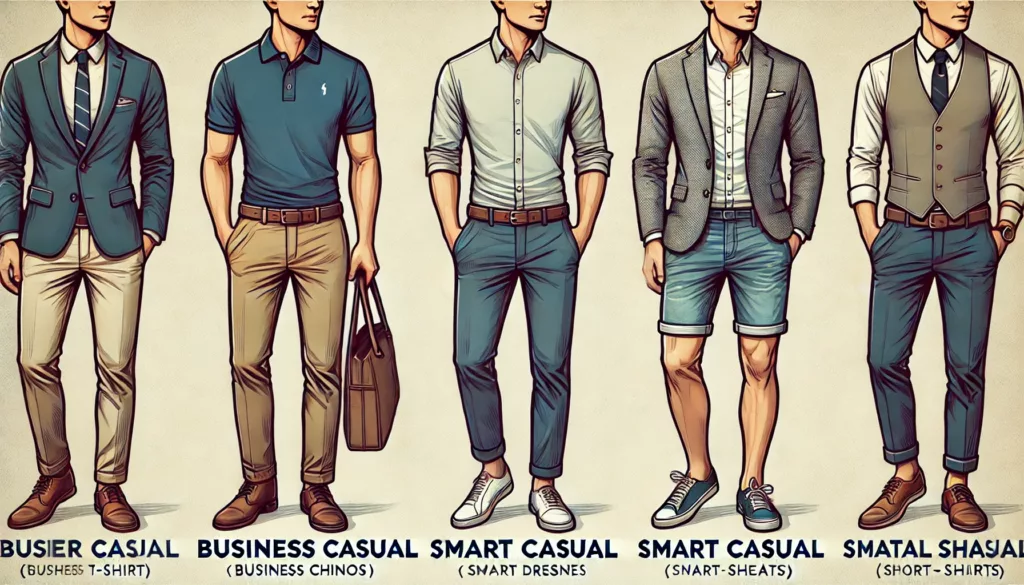 A side by side image showing three different ways to style a polo t shirt A side by side image showing three different ways to style a polo t shirt