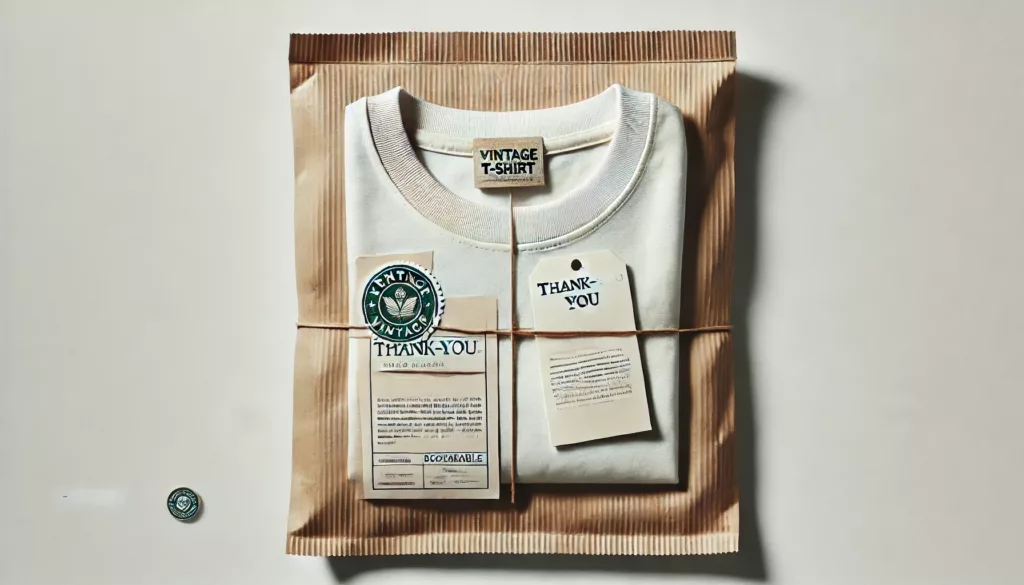 A well packed vintage t shirt with eco friendly packaging A well packed vintage t shirt with eco friendly packaging