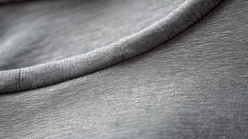 Close up of a high quality wholesale t shirt fabric and stitching 4 Close-up of a high-quality wholesale t-shirt fabric and stitching