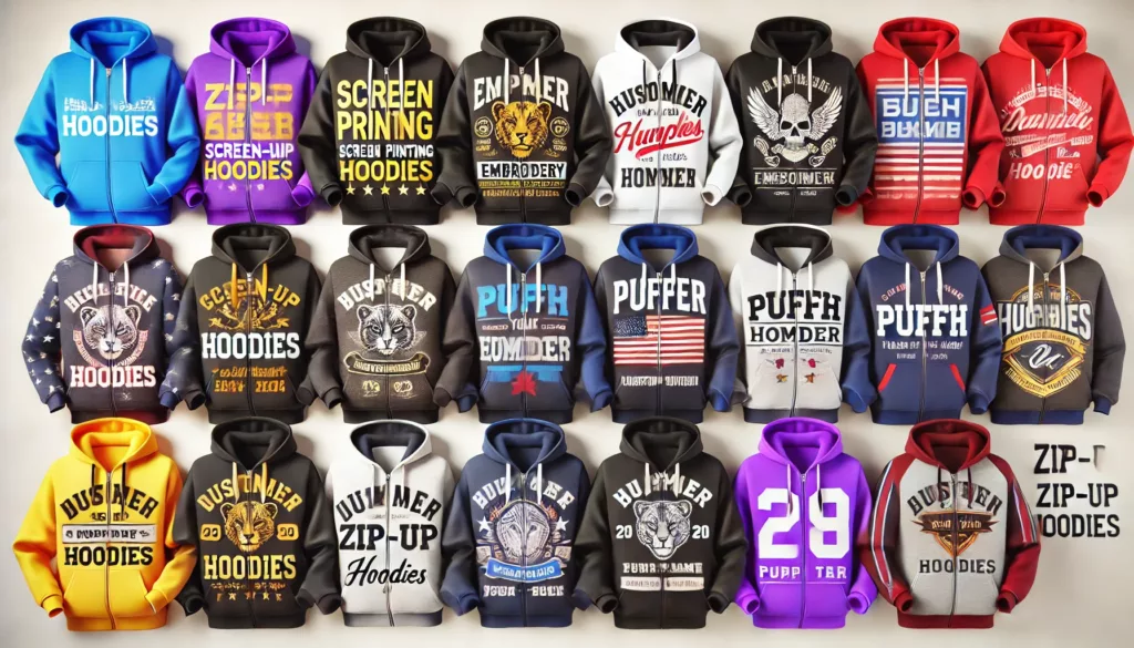 Customization options including screen printing embroidery puff printing and zipper tags Customization options including screen printing embroidery puff printing and zipper tags