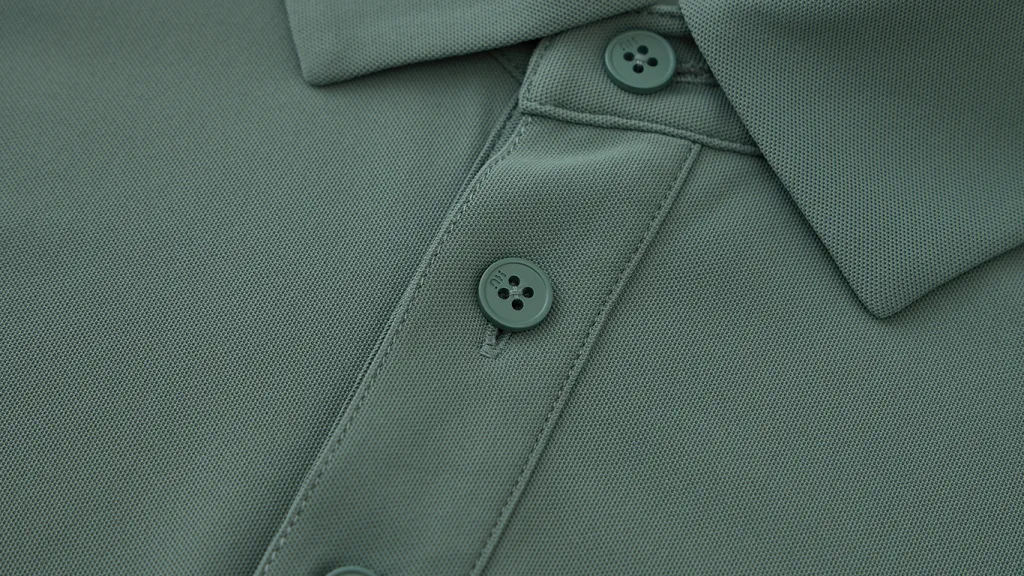 Green mens POLO shirt details 3 Green mens POLO shirt details 3