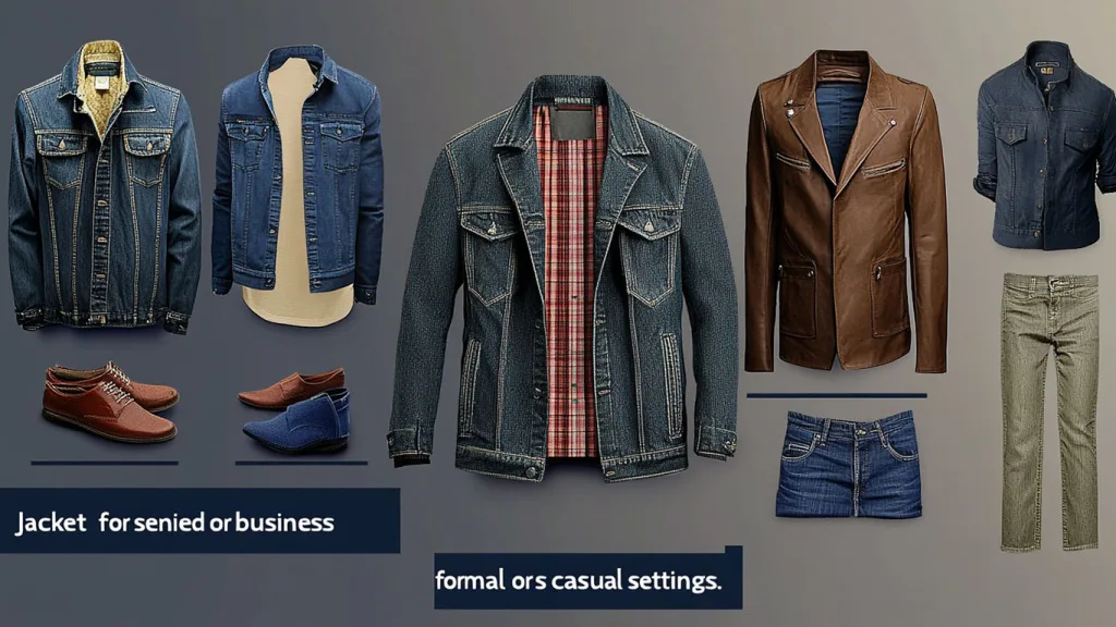 Jacket styled for semi formal or business casual settings d Jacket styled for semi formal or business casual settings d