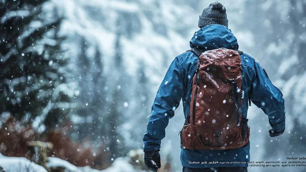Outdoor jacket providing warmth and protection against the elements c Outdoor jacket providing warmth and protection against the elements c