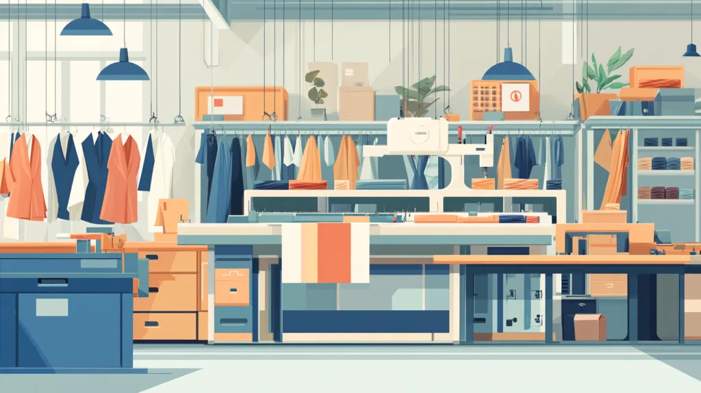 Apparel Manufacturing Process Apparel manufacturing process showing cutting and sewing