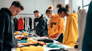 Young entrepreneurs planning a small fashion brand