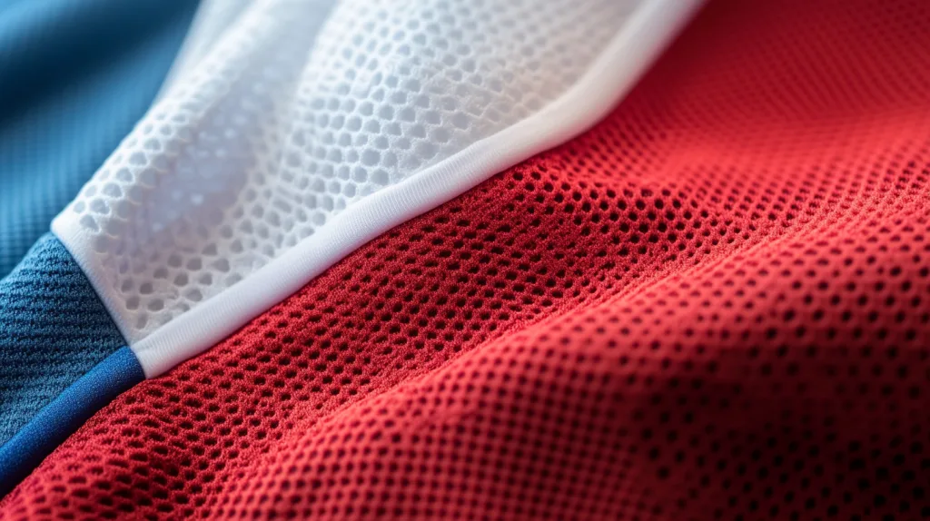 Golf Apparel Fabric Selection Close-up of high-performance fabrics used for golf clothing