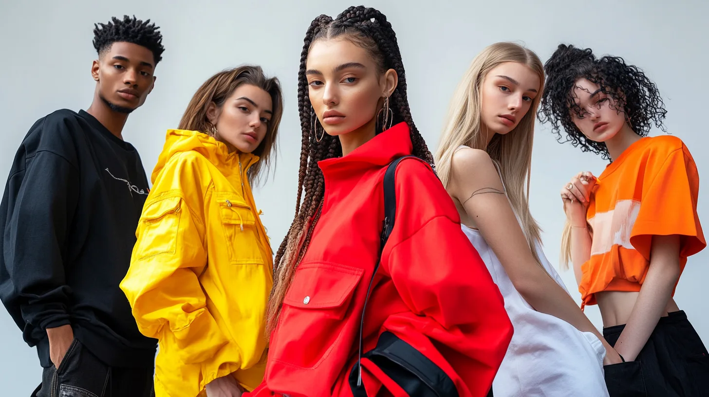 Diverse models showcasing modern streetwear designs