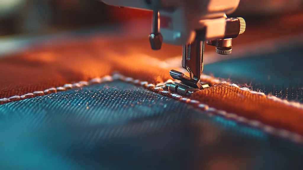 Shorts Construction Details Inseam, gusset, and flatlock stitching close-up views on shorts