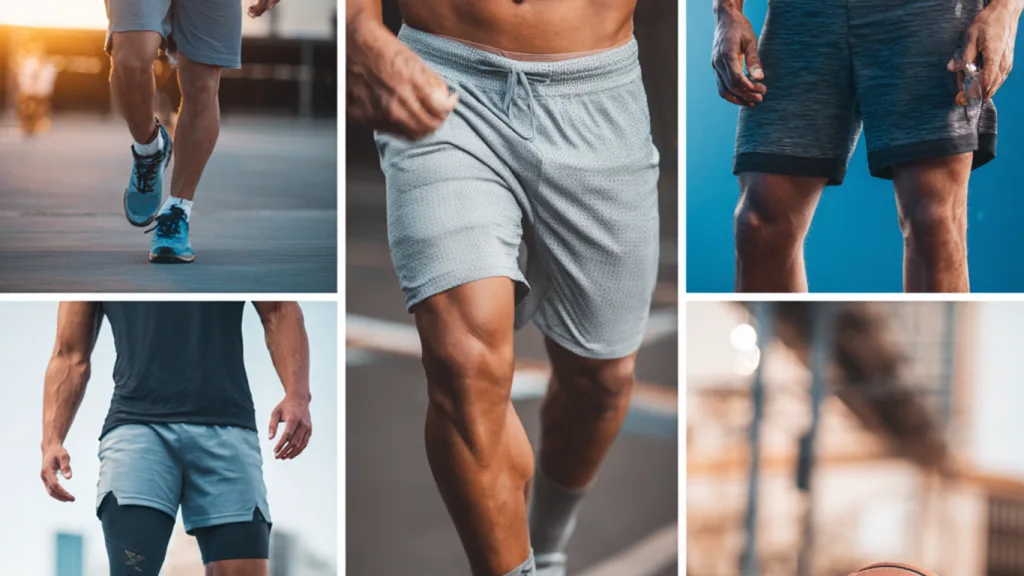 Custom Fit Styles for Active Shorts Various models showcasing different types of athletic shorts in action