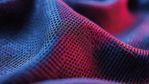Close-up of moisture-wicking sports fabric in motion