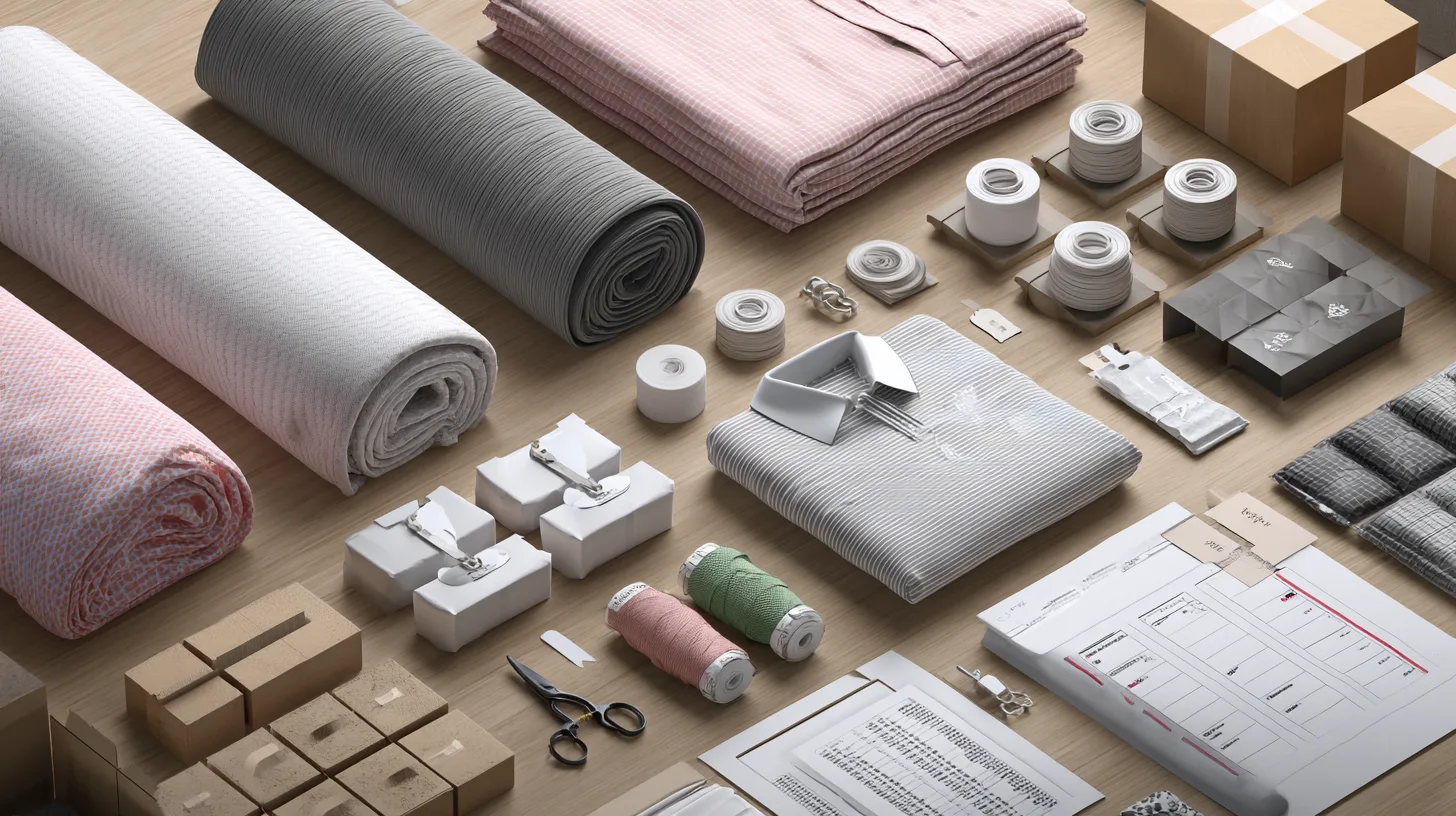 Breakdown of private label clothing production costs including fabric, labor, and shipping.