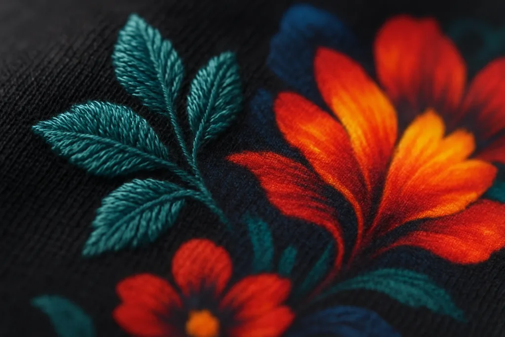 embroidery digital print finished tshirt embroidery digital print finished tshirt