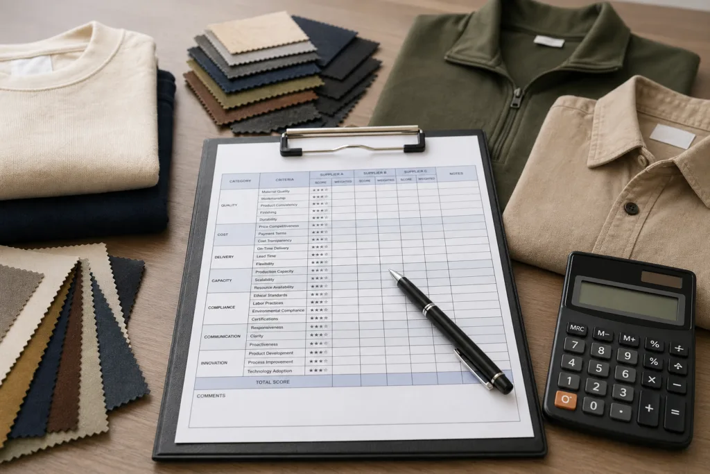 apparel sourcing scorecard table apparel sourcing scorecard table