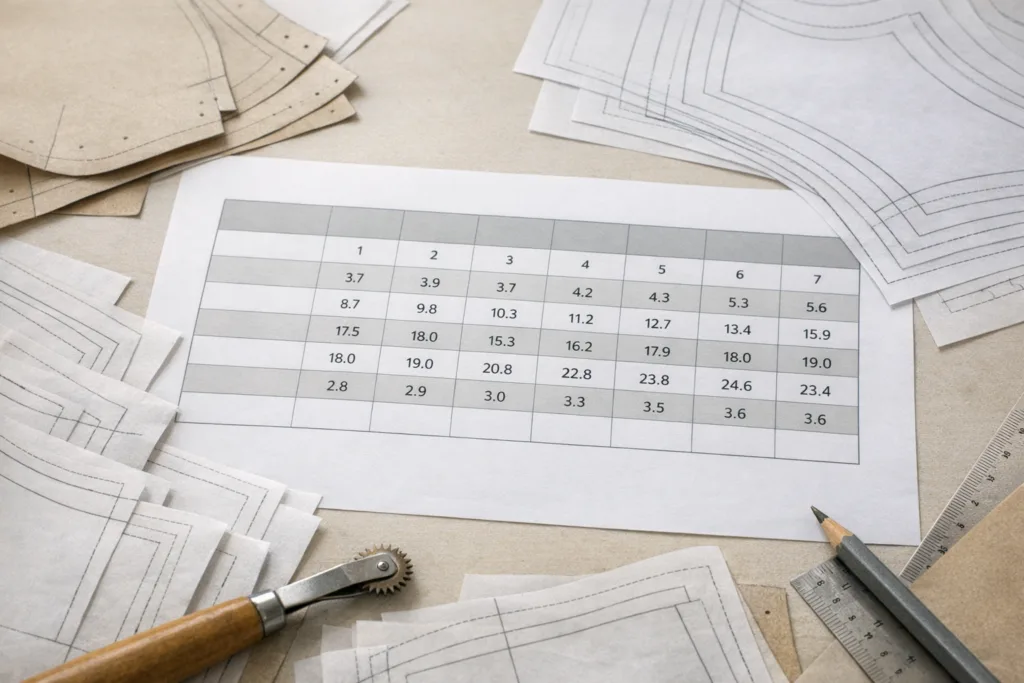 pattern making service table comparison pattern making service table comparison