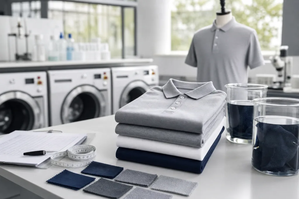 polo shirt wash test sample setup polo shirt wash test sample setup