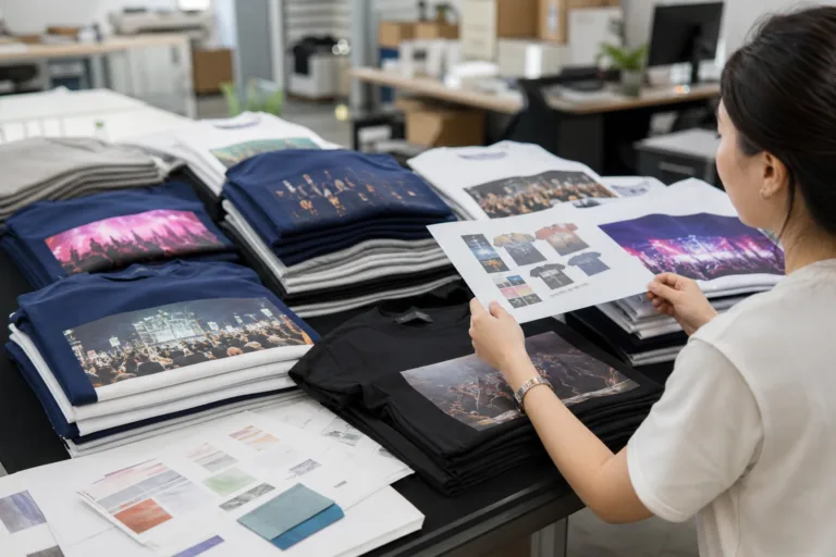 Custom t-shirts for events arranged for manufacturing and size planning
