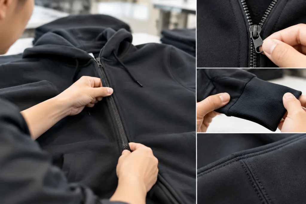 hoodie defect checklist zipper ribbing hoodie defect checklist zipper ribbing