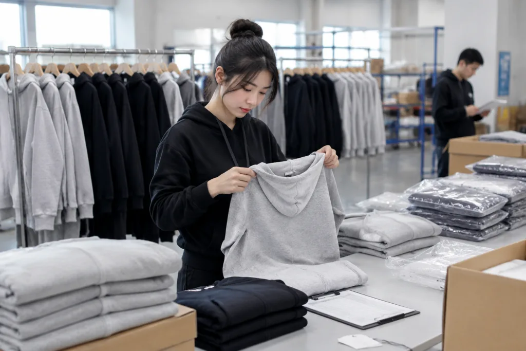 hoodie production quality check hoodie production quality check